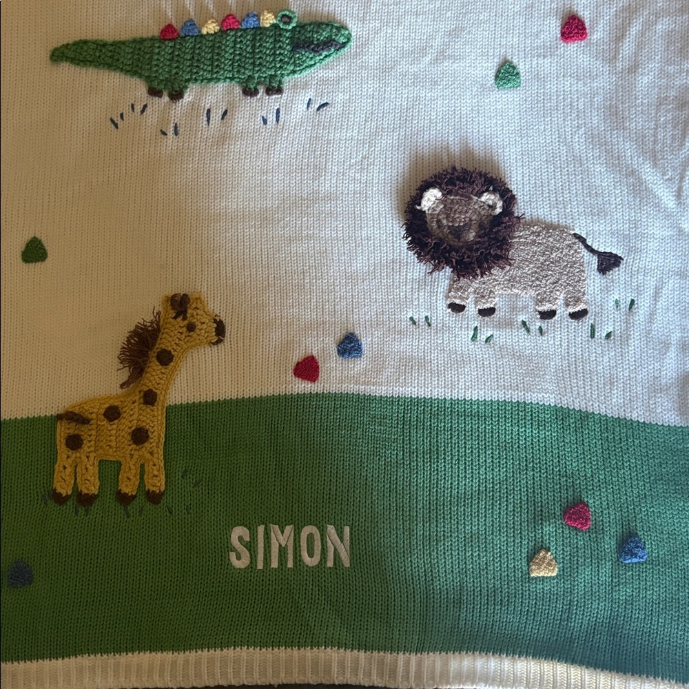 Pottery Barn Kids White Knit Blanket